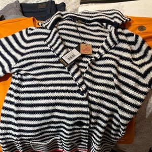 Brand New Women’s black and white striped cardigan.